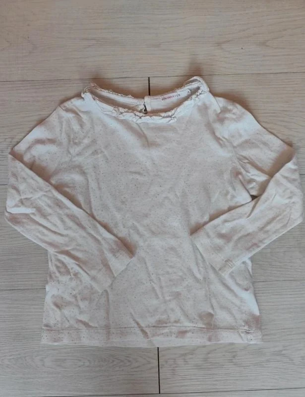 Cream glitter long-sleeve t-shirt 🦄 Size 4 years 🦄 Monoprix Kids – photo 2
